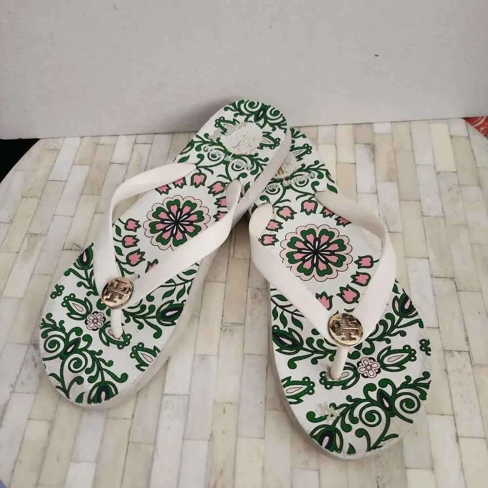 Tory Burch floral-print rubber flip-flops
